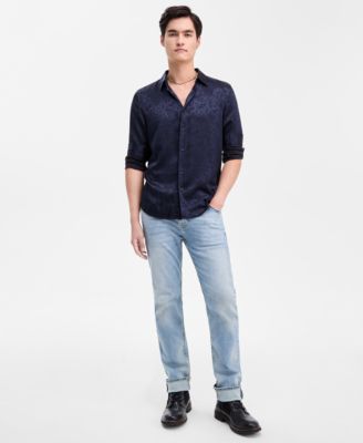 Men's Roma Paisley Jacquard Long-Sleeve Shirt