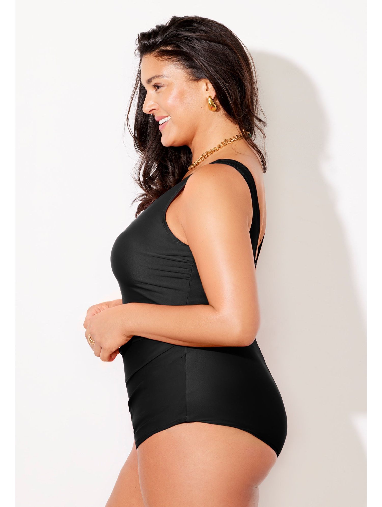 Women's Sarong Front One Piece Swimsuit