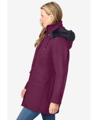 Plus Size Faux Fur Down Parka Coat