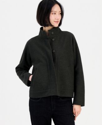 Eileen Fisher - Petite Stand Collar Long-Sleeve Jacket