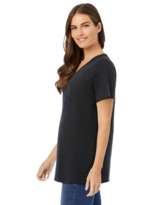 Women's Plus Size Perfect Short-Sleeve V-Neck Tunic Top