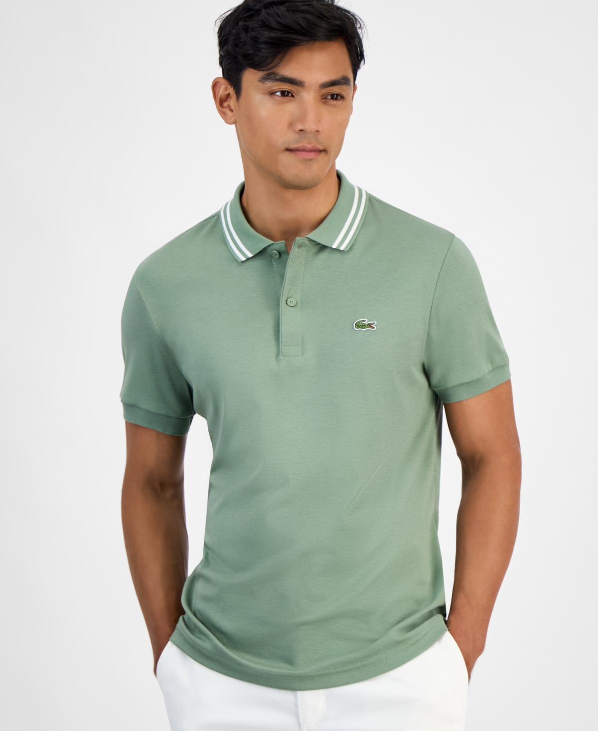 Lacoste Ss Reg Fit Polo W Se In Green