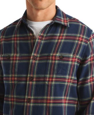Men's Long Sleeve Stretch Flannel Plaid Shirt