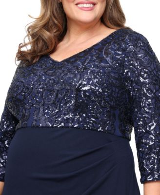 Plus Size Sequin Detail A-Line Dress