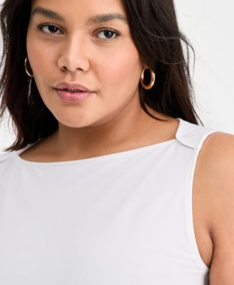 Trendy Plus Size Knit Boat-Neck Tank Top, Macy's Exclusive