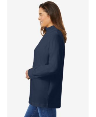 Plus Size Perfect Long-Sleeve Turtleneck Tee