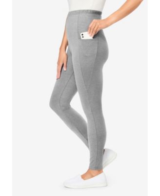 Plus Size Within Stretch-Cotton Knit Pull-On Pocket Leggings