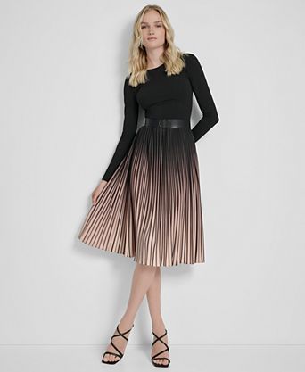 macy's women's fall dresses A Line short sleeves Women's Fall Midi Dresses |