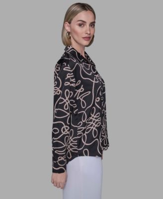 Women's Printed Collared Neck Blouse