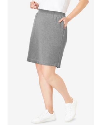 Plus Size Stretch Cotton Skort