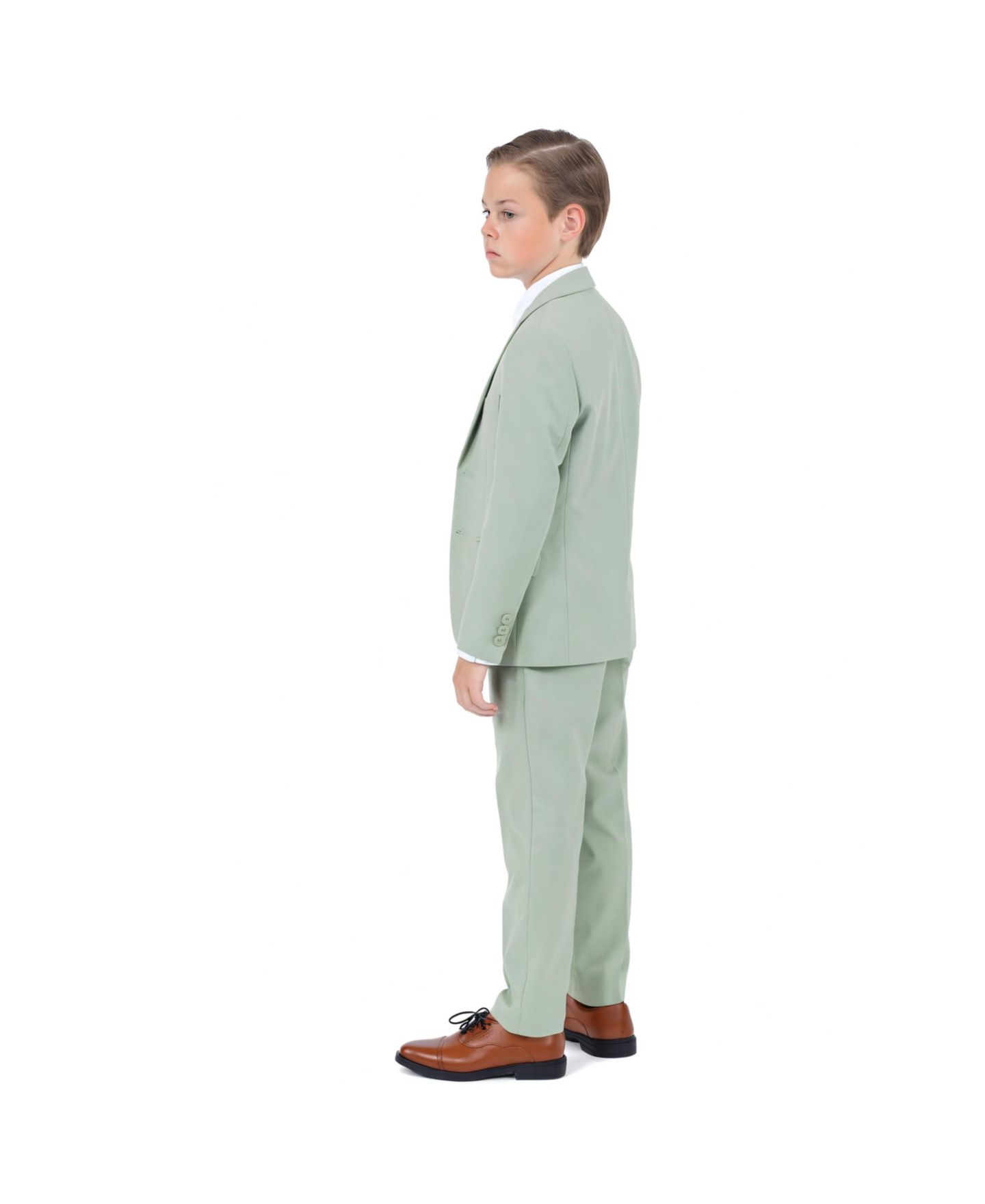 Комплект Perry Ellis 5 Piece Sage Pastel Suit, Vest, Pants, Shirt and Tie Set для мальчиков, цвет: Шалфейный — фото 3