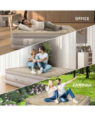 18-Inch Queen Air Mattress Elevated Inflatable Bed with Built-in Electric Pump