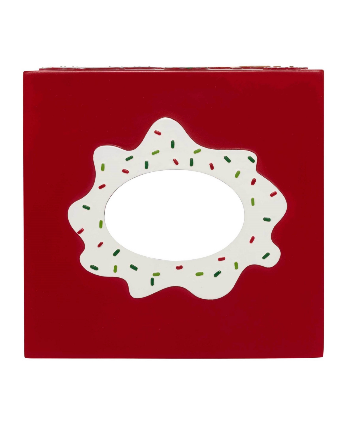 Avanti Gingerbread Man Resin Tissue Cover In Red