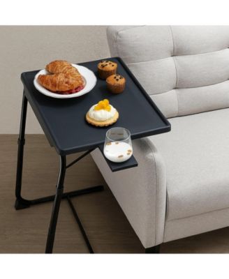 2-Pack Folding TV Tray Table Set Mobile Laptop Desk with Adjustable Height & Angles