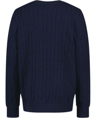 Boys' 8-20 Crewneck Cable Knit Sweater