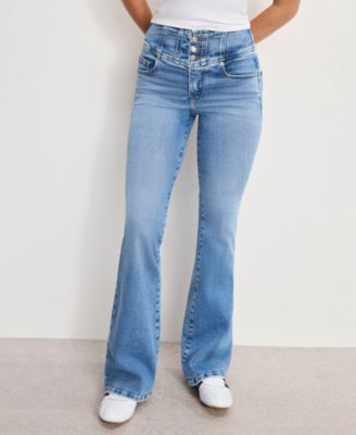 Women's Dolly Joleans Corset Flare Jeans, Regular & Plus Size