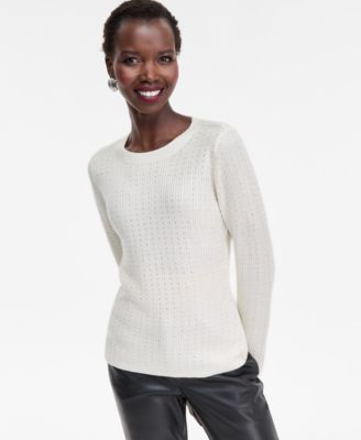 Women's Rhinestone Rib Sweater, Macy's Exclusive