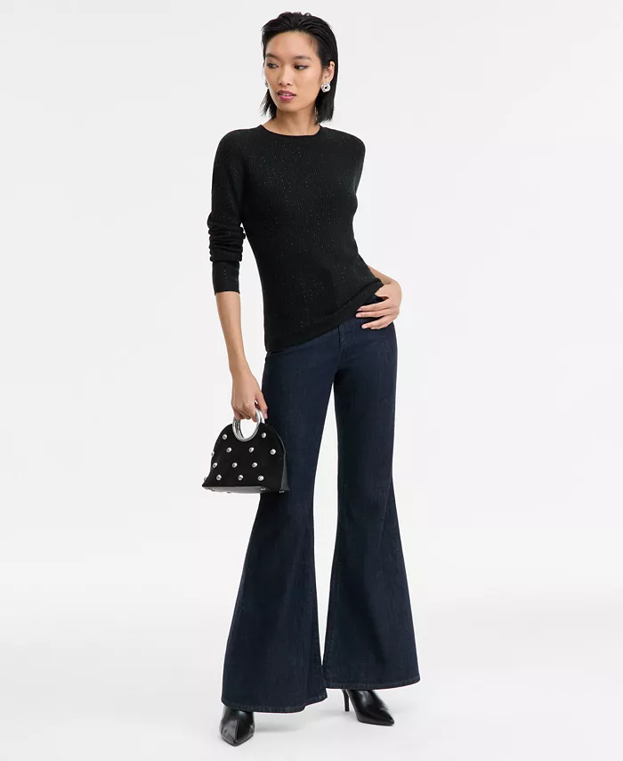 Women's Rhinestone Rib Sweater - thumbnail 6