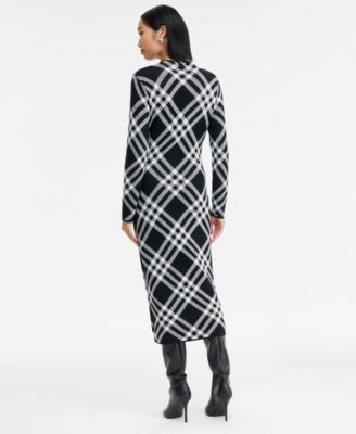 Women's Plaid Knit Midi Dress, Macy's Exclusive