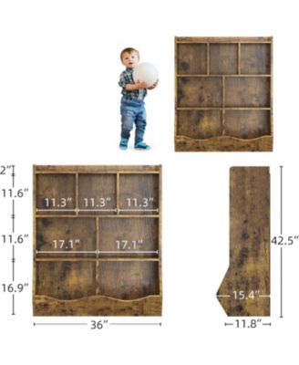 3-Tier Toy Storage Organizer for Kids - Sturdy MDF Bookshelf with 7 Spacious Bins, Multi-Functional Kids Bookcase for Bedroom,Playroom & Nurser