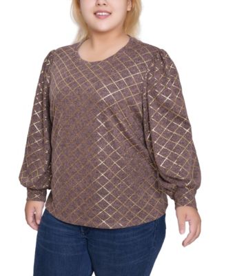 Plus Size Bishop Sleeve Pullover Top