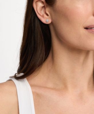 Rhodium-Plated Sterling Silver Stud Earrings