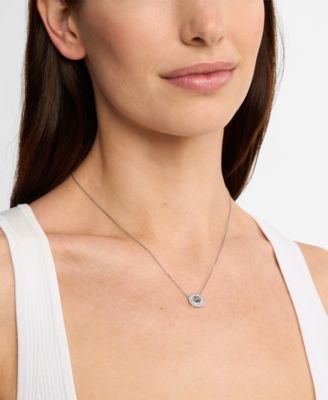 Cubic Zirconia Logo Pendant Necklace