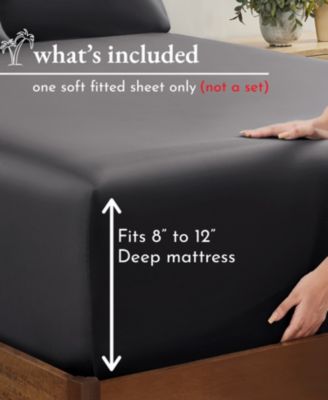 Deep Pocket Cotton Sateen Fitted Sheet Only, Twin