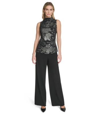 Women's Novelty Printed Ruched Top