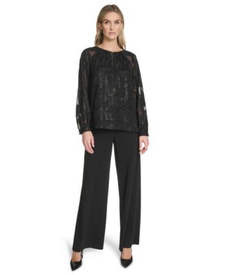 Women's Raglan Sleeve Metallic Blouse