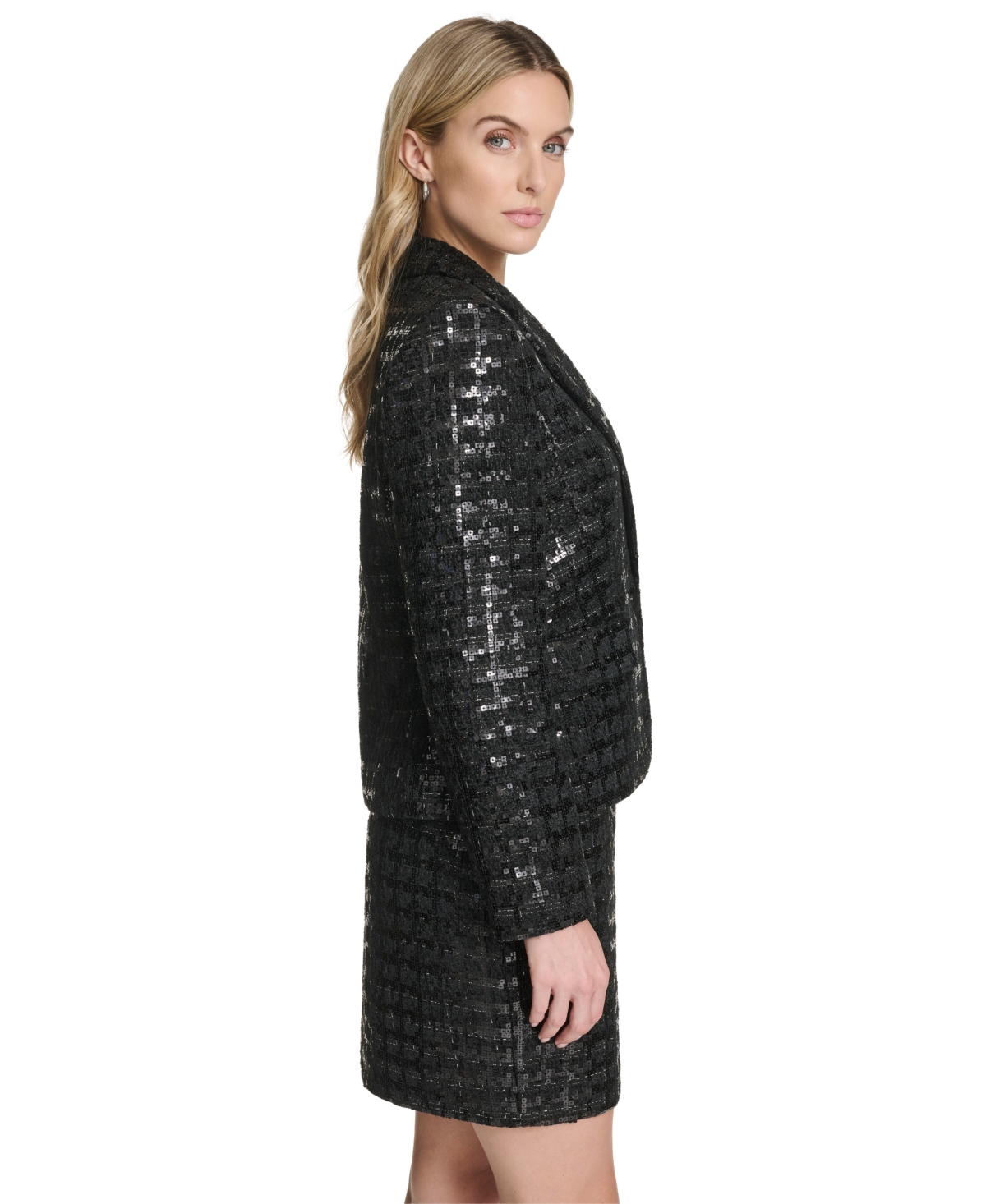 Calvin Klein Women's Novelty Shine One-button Jacket In Multi