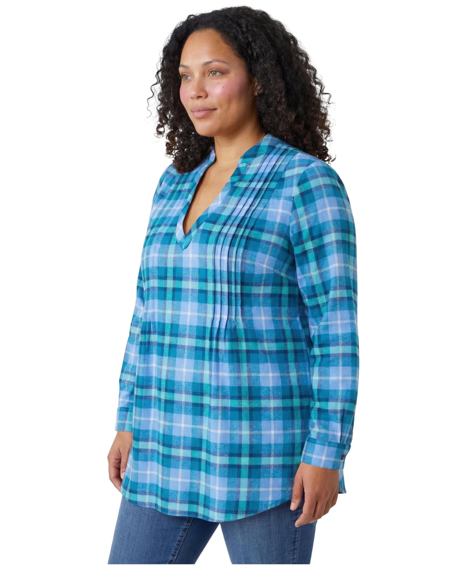 Women's Within Flannel Tunic With Layered Look
