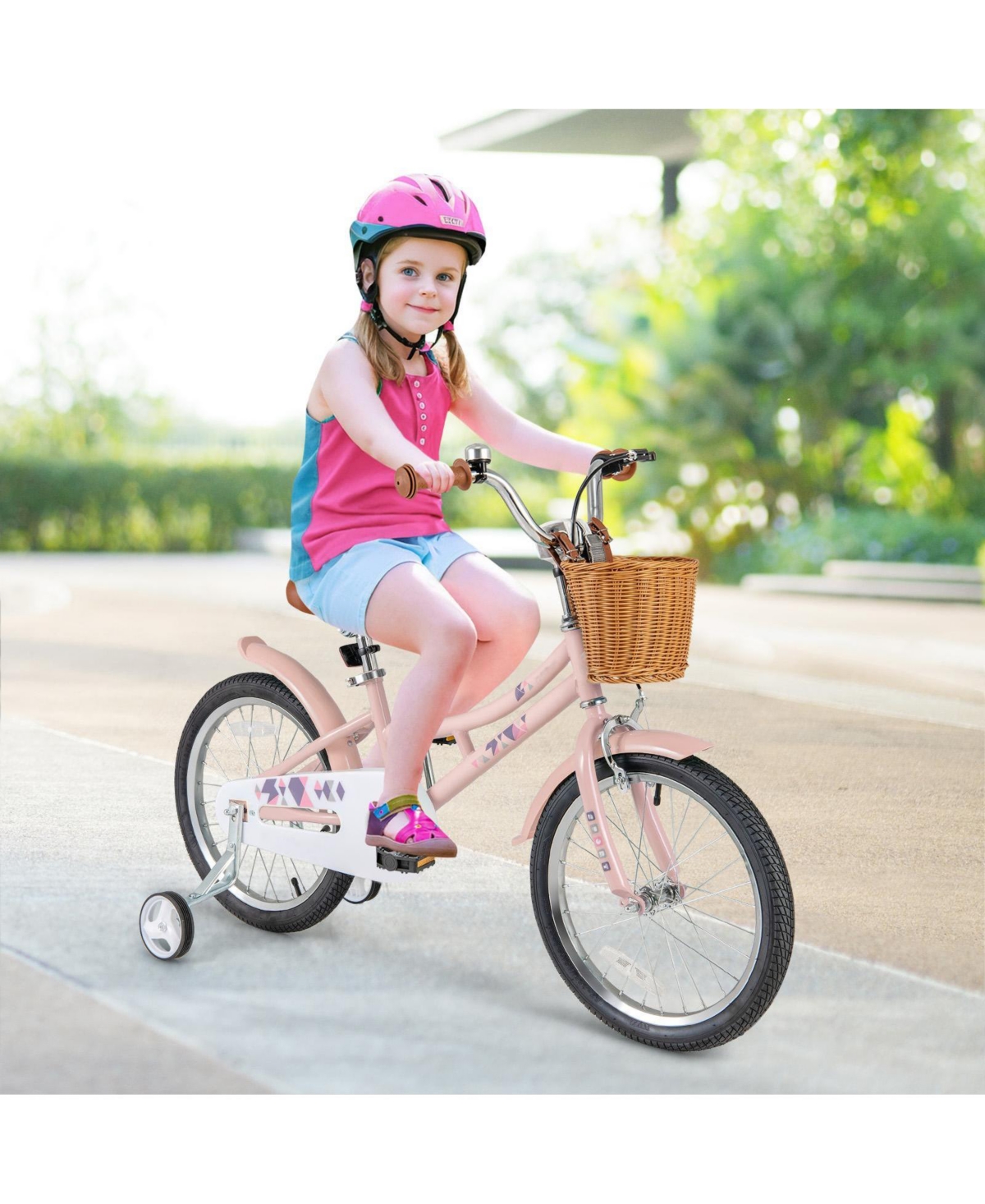 18-Inch Retro Kids Bike with Adjustable Height & Basket
