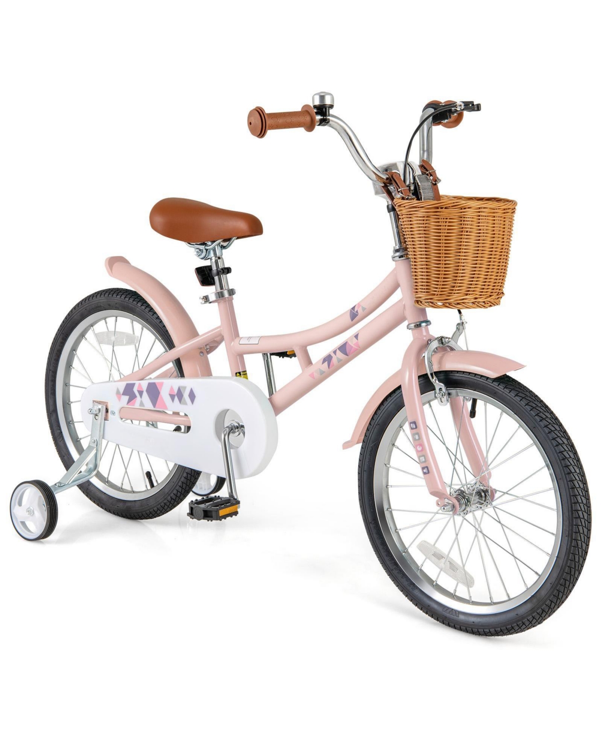 18-Inch Retro Kids Bike with Adjustable Height & Basket