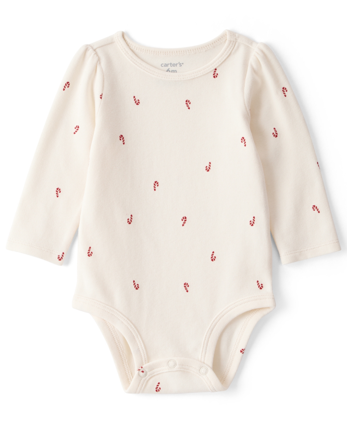 Carter's Baby Girls 2-piece Candy Cane Print Long-sleeve Bodysuit & Dress Set In Red