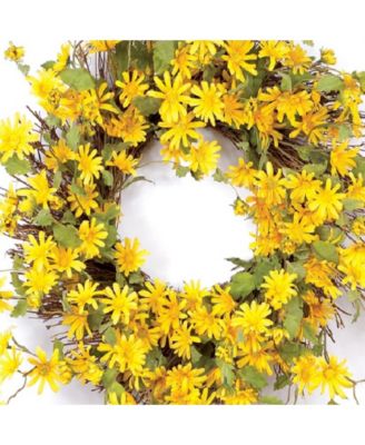 Elegant Daisy Blossom Wreath 18 Inch Handcrafted Floral Door Wreath, Ideal for Indoor or Outdoor Display