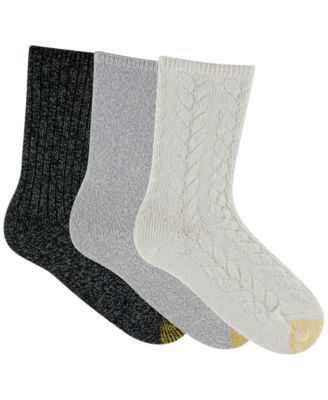 Women's 3-Pack Chunky Cable Crew Socks