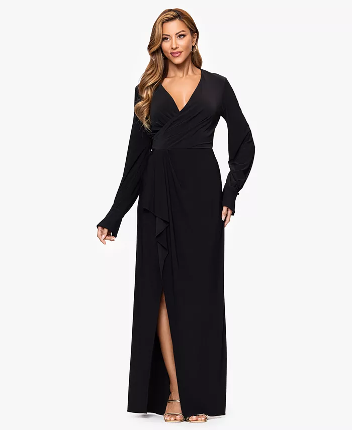 Women's V-Neck Long Sleeve Dress