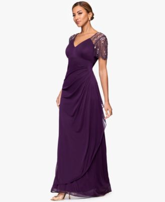 Beaded-Sleeve Gown 