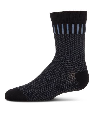 Boys Geometric-Pattern Cotton-Rich Crew Sock