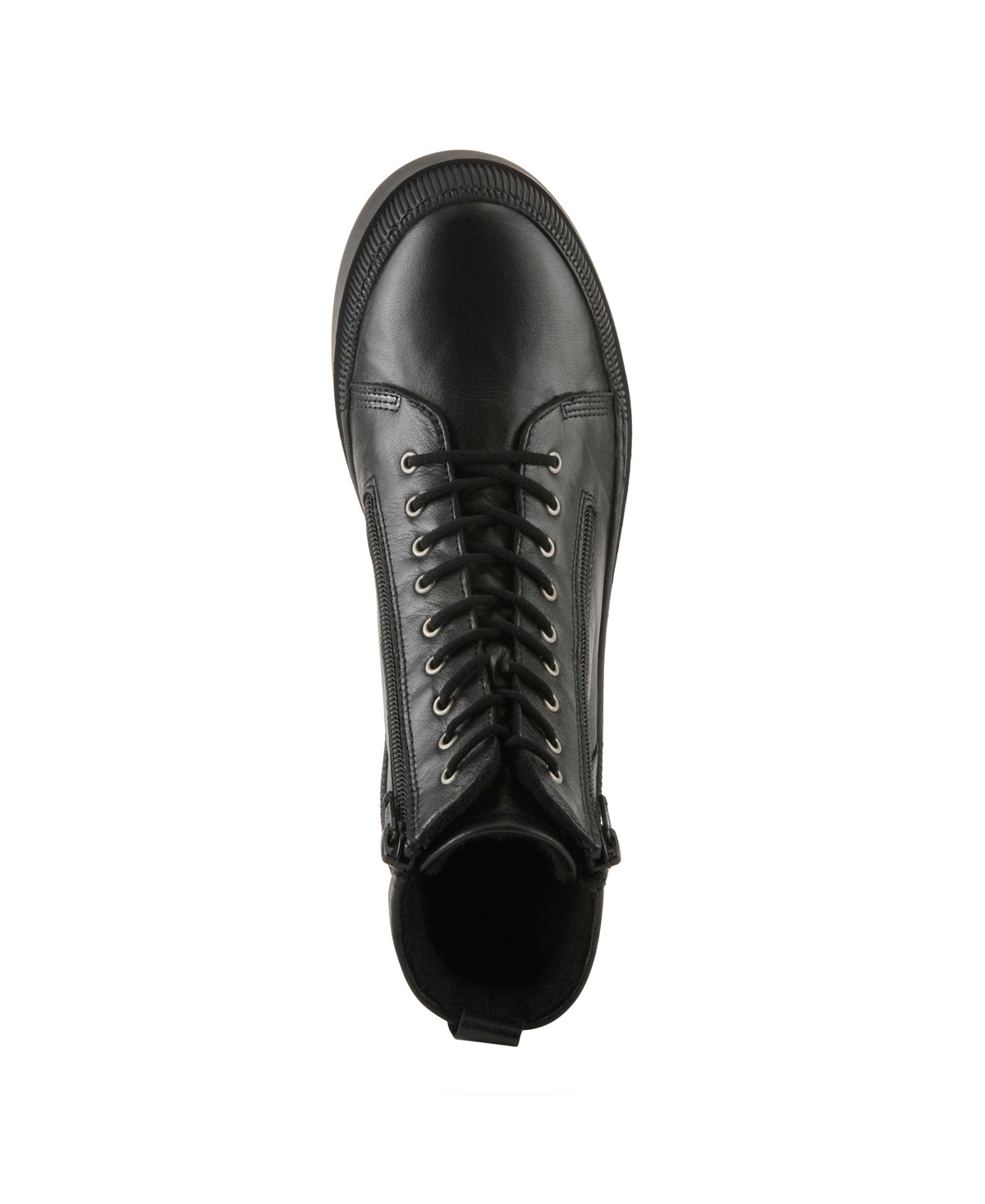 Spring Step Hoylein Leather Combat-Style Boot with Double Zippers and Removable Insole