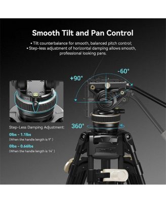 FreeBlazer AD-100 3-Section Heavy-Duty Carbon Fiber Tripod with Video Head