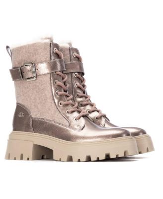 Women's Patent Leather Combat Booties By XTI