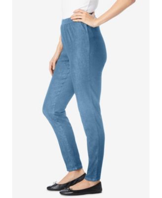 Women's Within Pull-On Elastic-Waist Stretch Fineline Denim Jeans