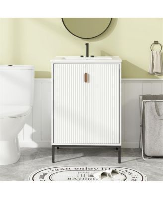 Bathroom Cabinet with Sink Combo Space Saving Vanity Unit with Storage