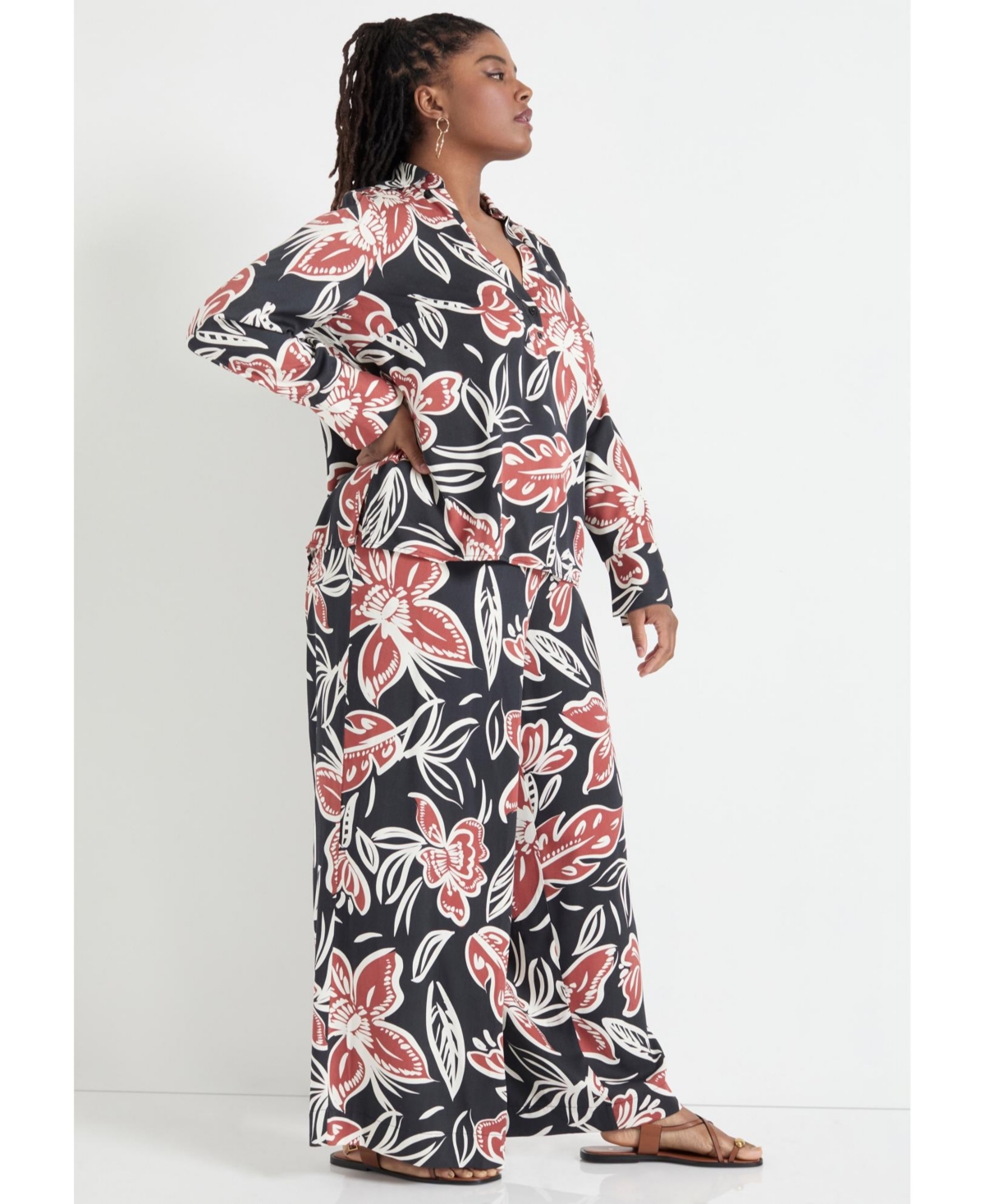 June + Vie Women's Button-Down Blouse