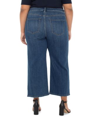 Plus Size High Rise Cropped Wide Leg Jeans
