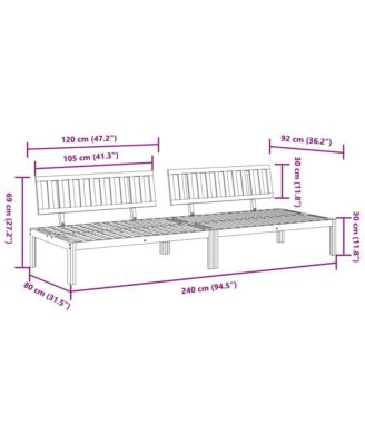 Pallet Sofa Natural Acacia Solid acacia wood with oil finish