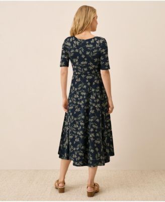 Women's Fit & Flare Scoop Midi Dress