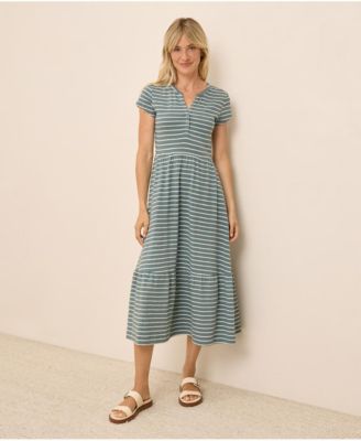 Women's Organic Cotton Relaxed Slub Henley Market Dress